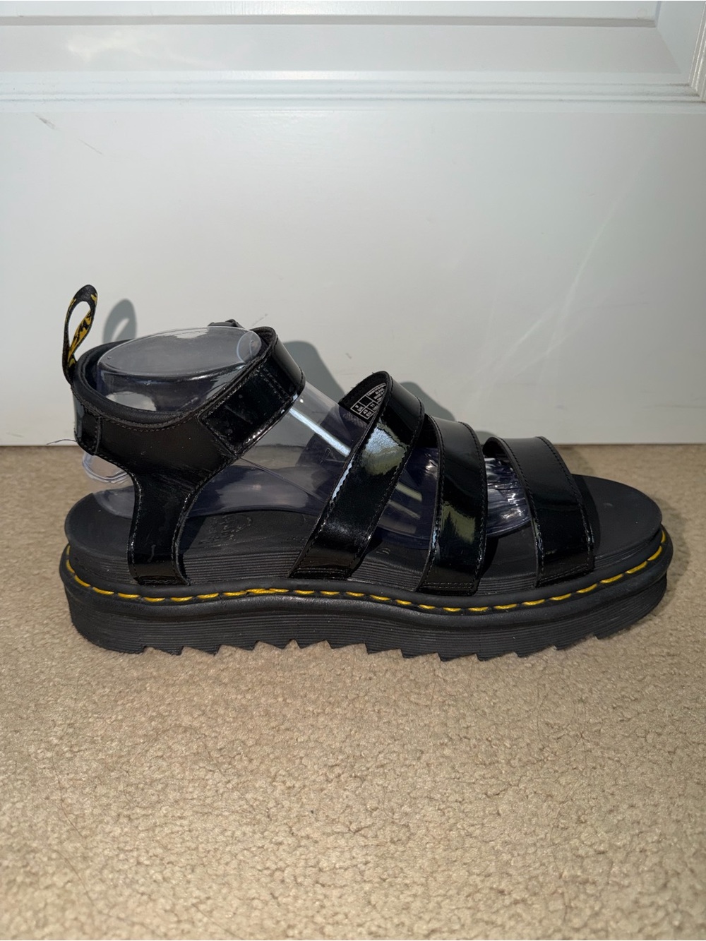 Dr Martens Blaire Womens 11 Black Patent Leather Gladiator Platform Sandals - Picture 4 of 8